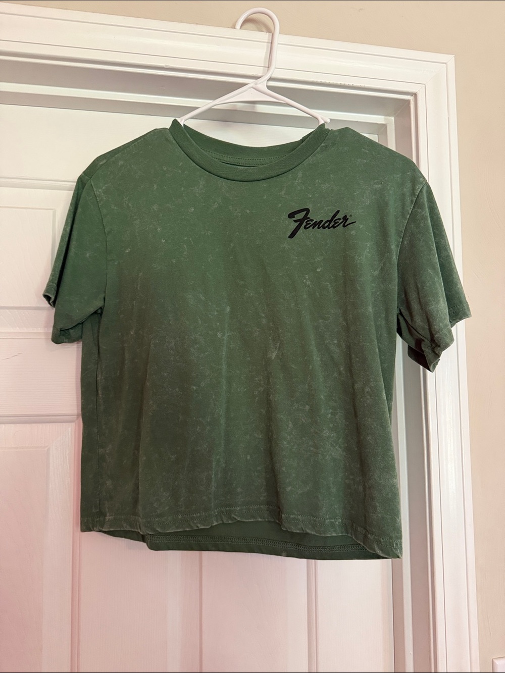 Fender Olive Green Short Sleeve Cropped Tee